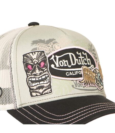 Casquette trucker avec filet et devant imprimé avec écussons Patches Vondutch