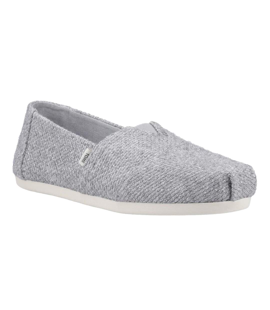 Womens/ladies Alpargata Espadrilles Grey Toms-1