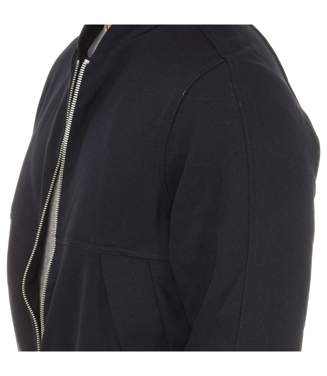 Men's jacket with zipper closure and adjustable drawstring bottom D01482