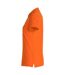 Womens/ladies Plain Polo Shirt Blood Orange Clique-3
