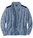 Men's Blue Knitted & Faux-Suede Jacket