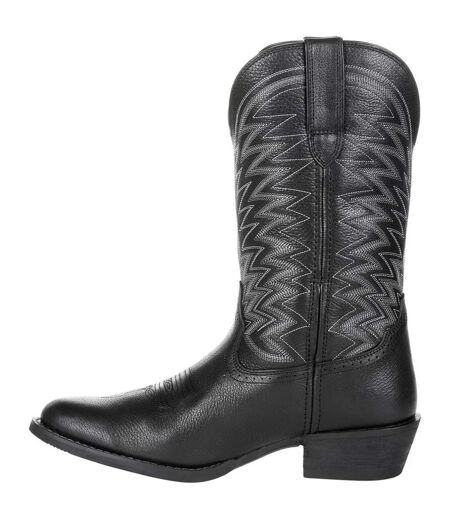 Mens Rebel Frontier Full Grain Leather Cowboy Boots Black Onyx Durango