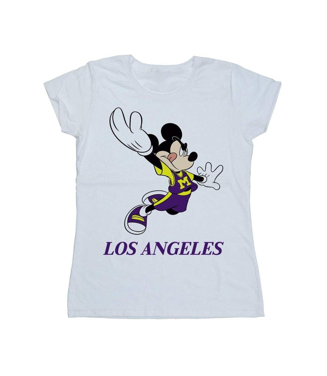 Disney T-shirt en coton Mickey Mouse Los Angeles Femme/Femme (Blanc) - UTBI33108-1