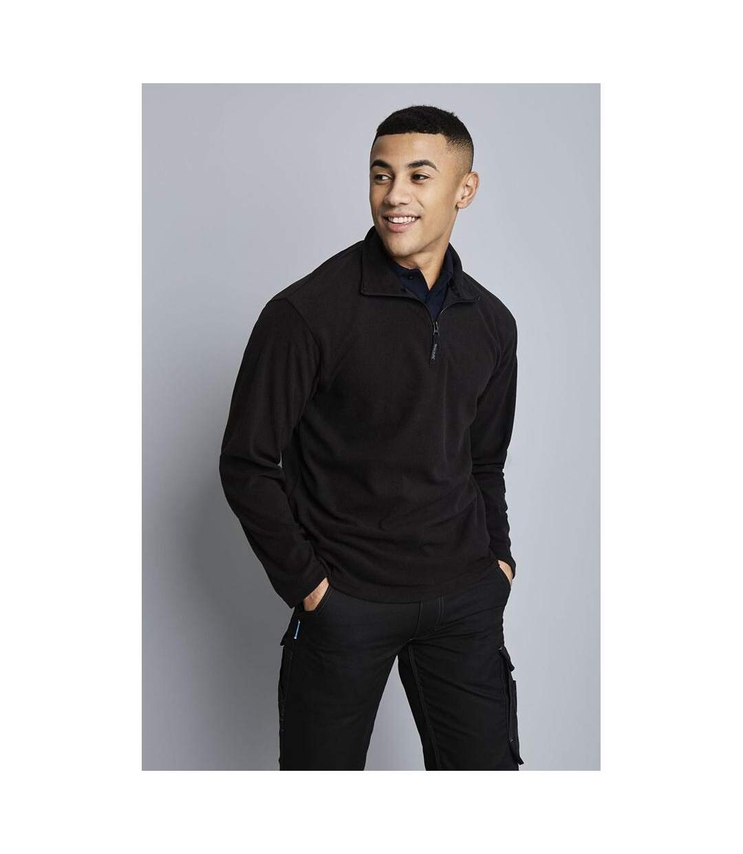 Mens Micro Zip Neck Fleece Top 170 Gsm Noir Regatta-1