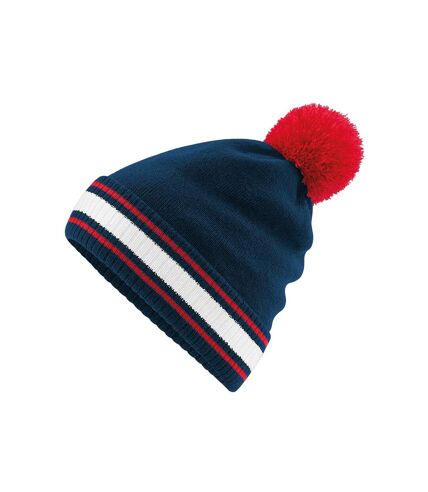 Bonnet stadium bleu marine / rouge classique Beechfield