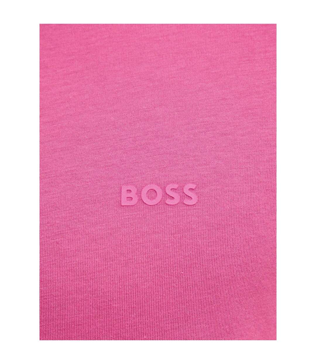 Mens Cotton Slim T-shirt Pink Boss-3