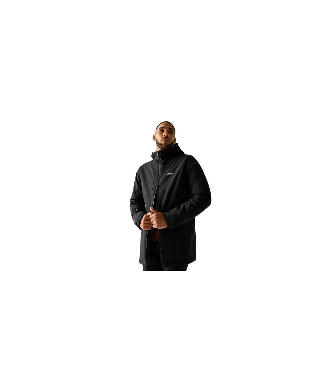 Mens Hoscar Waterproof Insulated Jacket Black Burnt Henna Regatta-1