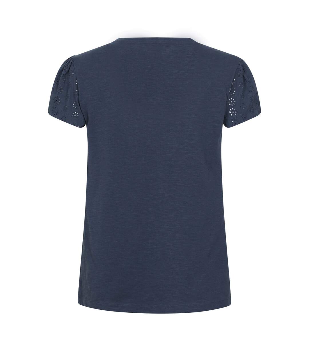 Womens/ladies Malaga Broderie Sleeve T-shirt Navy Mountain Warehouse-2