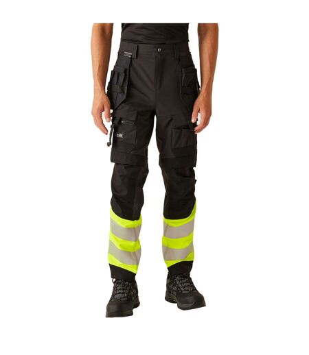 Pantalon De Travail Motif/style Haute-visibilité Homme Jaune Noir Regatta