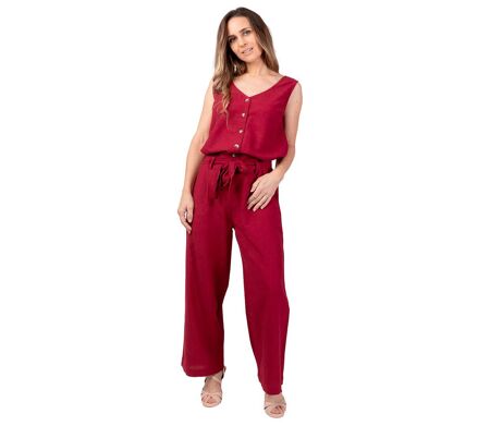 Top femme uni sans manches SABINE framboise Coton Du Monde