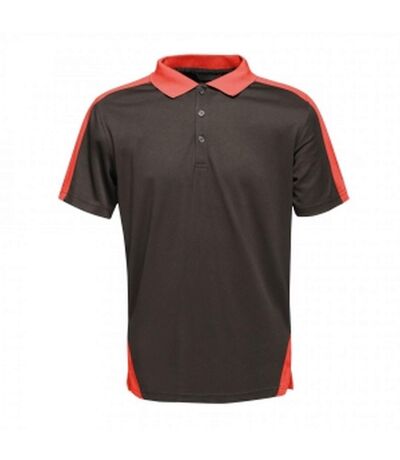 Regatta Mens Contrast Coolweave Polo Shirt (Black/Classic Red)