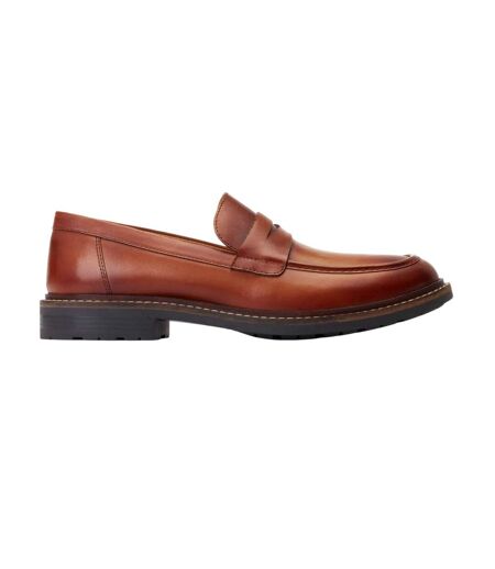 Mens Ivey Leather Loafers Burnt Tan Base London