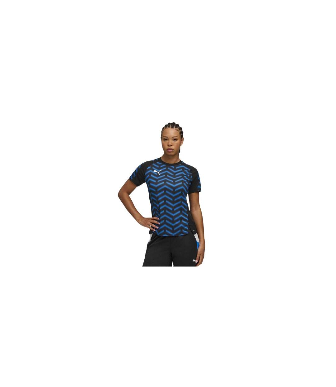 Womens/ladies Training T-shirt Black Blue Puma-1