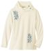 Women's Ecru Embroidered Fleece Jumper-4