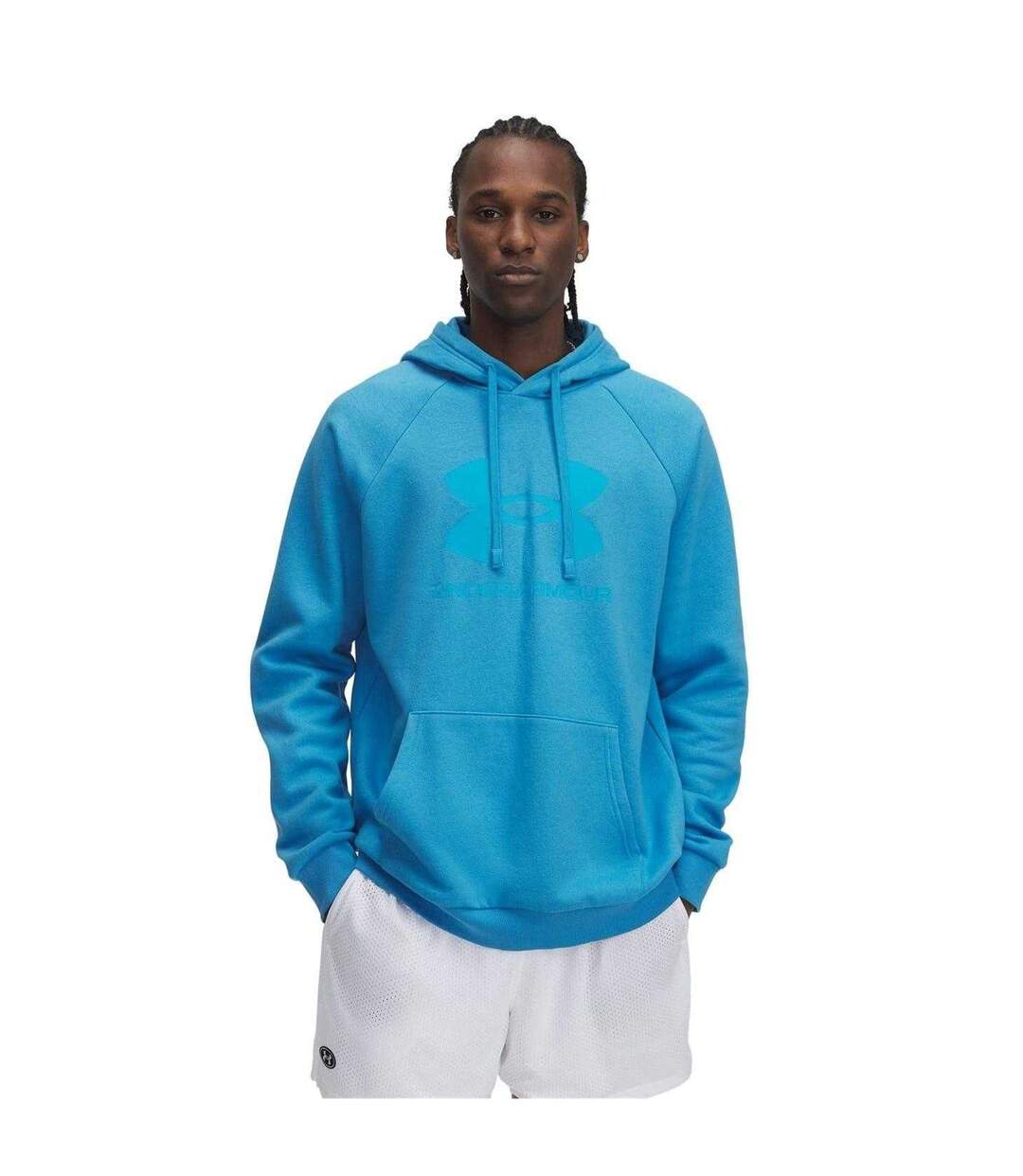 Mens Rival Raglan Hoodie Blue Under Armour-1