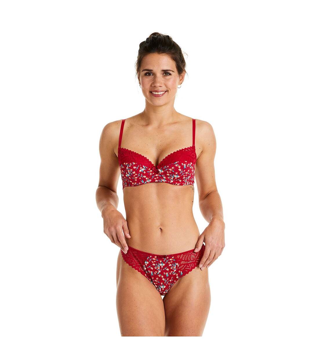 Soutien-gorge ampliforme coque moulée rouge Paprika