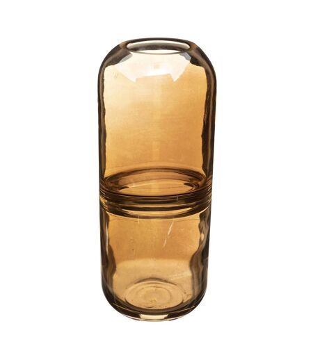 Vase Rond Design en Verre Line 25cm Ambre