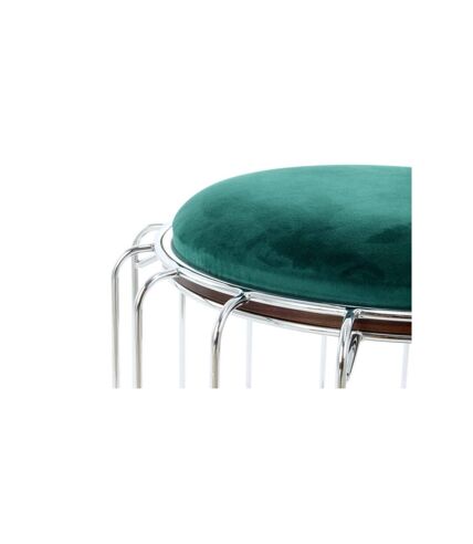 Paris Prix - Pouf & Table D'appoint comfortable 50cm Vert & Argent