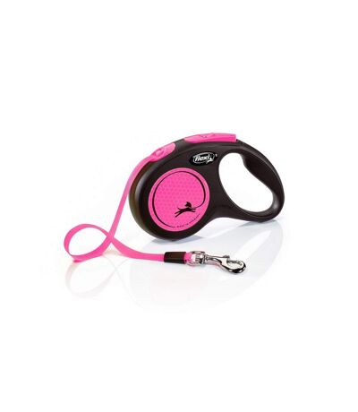 Small neon taped retractable dog lead 5m neon pink Flexi