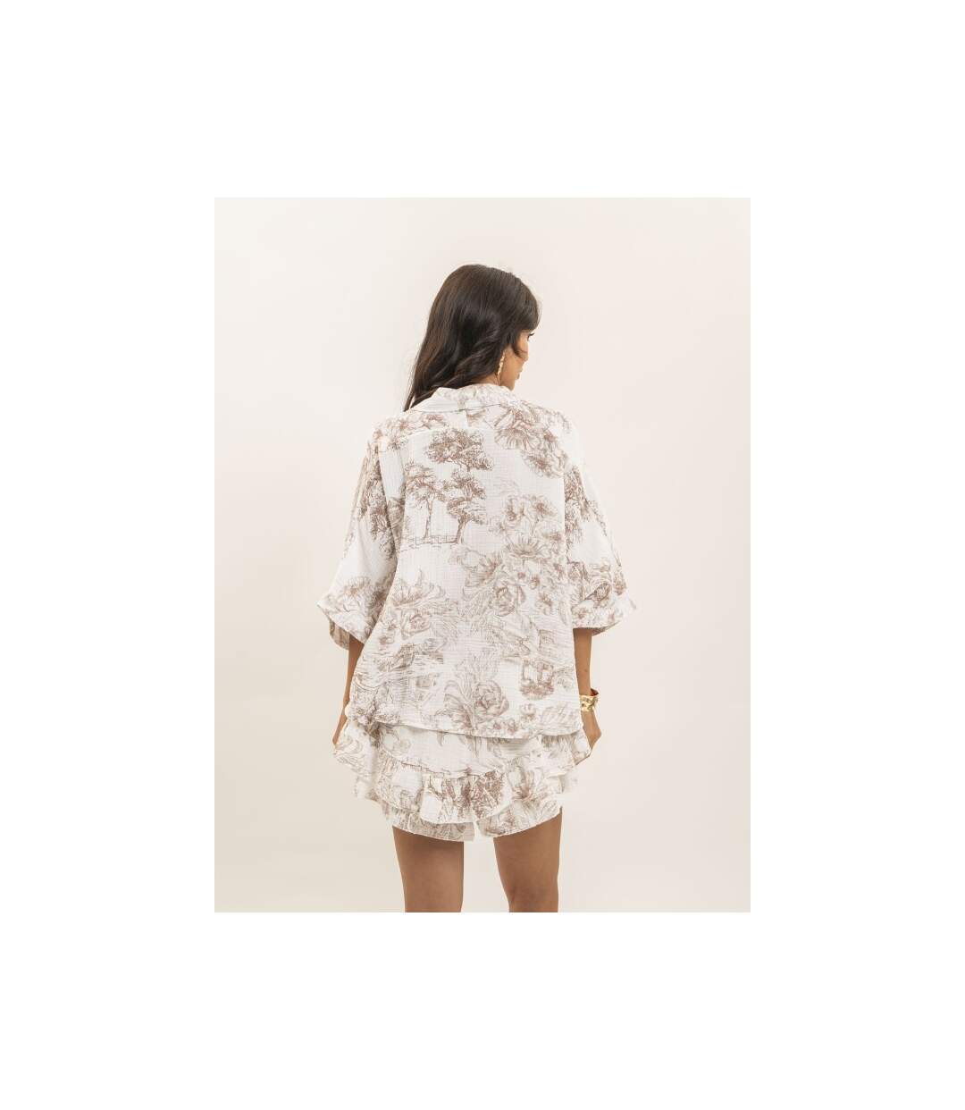 Chemise gaze de coton motifs toile de jouy OLEA - Dona X Lisa-2