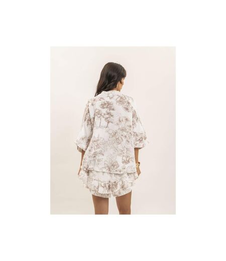 Chemise gaze de coton motifs toile de jouy OLEA - Dona X Lisa