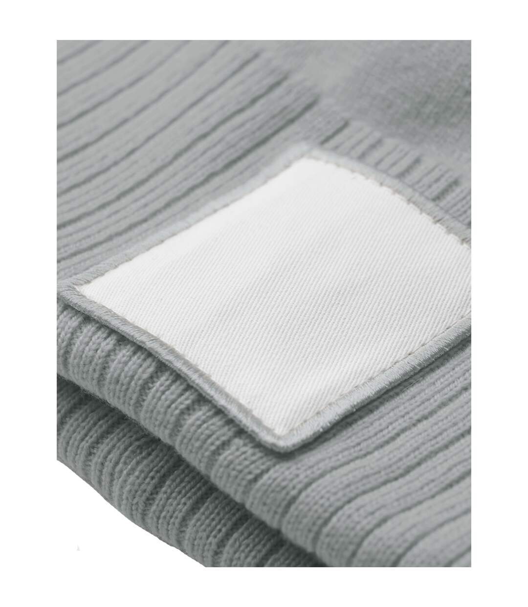 Bonnet Motif/style Pompon Cendre Blanc Beechfield-2
