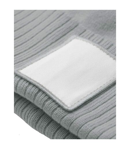 Bonnet Motif/style Pompon Cendre Blanc Beechfield