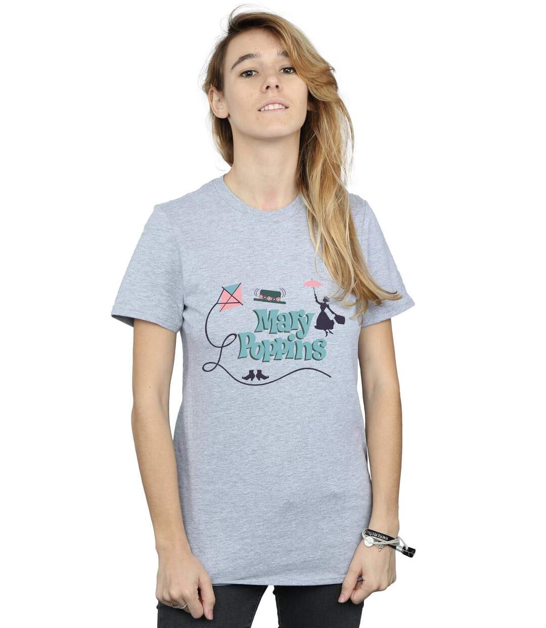 Disney - T-shirt MARY POPPINS LOGO - Femme (Gris chiné) - UTBI16812-2