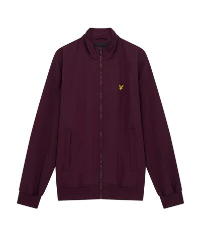 Mens mesh funnel neck jacket burgundy Lyle & Scott