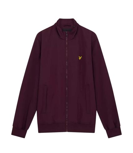 Mens mesh funnel neck jacket burgundy Lyle & Scott