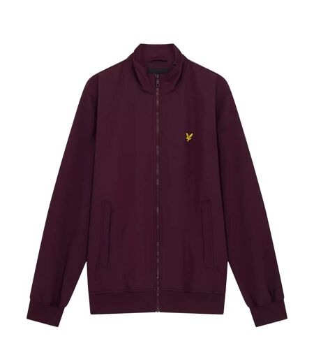 Mens mesh funnel neck jacket burgundy Lyle & Scott