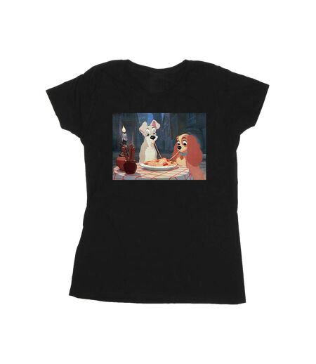 Disney Femmes/Les femmes Lady And The Tramp T-shirt en coton avec photo spaghetti (Noir) - UTBI26159
