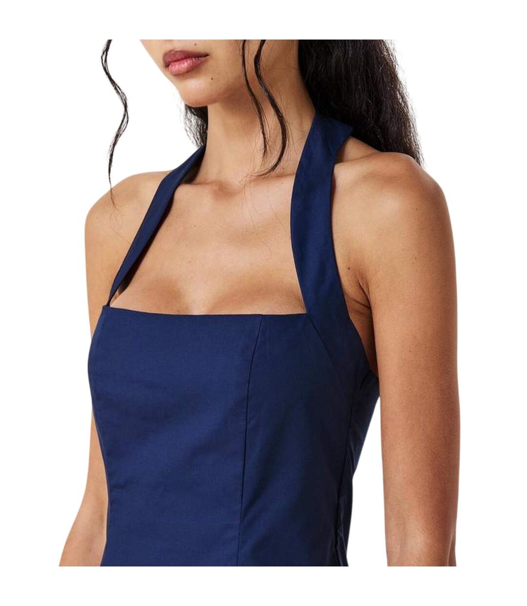 Womens/ladies Halter Neck Mini Dress Navy AmyLynn-4