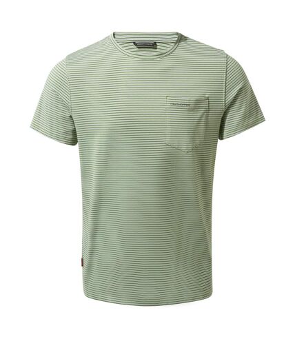 Craghoppers Mens NosiLife Ina Short Sleeved T-Shirt (Agave Green Stripe)