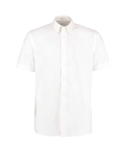 Chemise À Boutons Manches Courtes Workforce Homme Blanc Kustom Kit