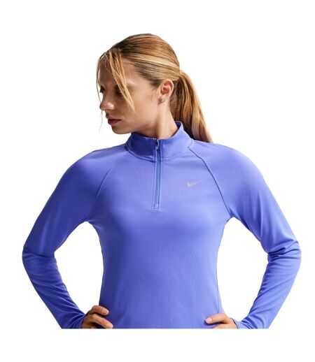 Haut Manches Longues Course À Pied Motif/style Swoosh Femme Bleu Saphir Nike