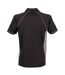 Mens performance piped polo shirt black/grey Finden and Hales-2