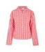 Womens/ladies Gingham Check Relaxed Fit Long-sleeved Shirt Red White Linea-1