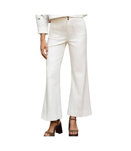 Jean flare blanc femme oraije  elenette 1