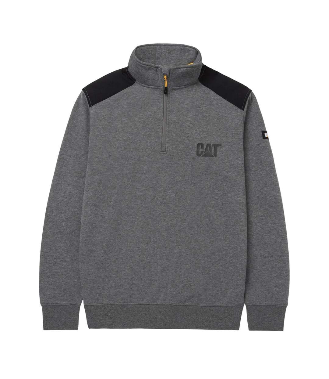 Unisex adult quarter zip sweatshirt dark heather grey Caterpillar-1