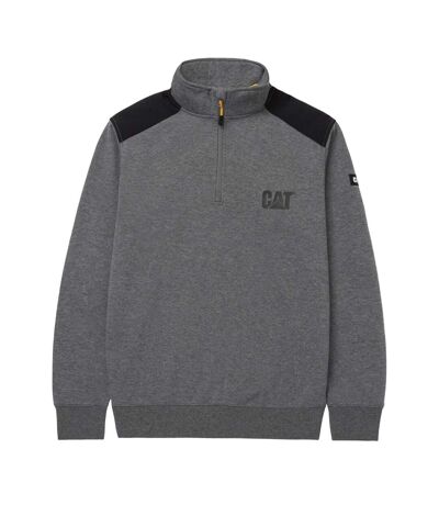 Unisex adult quarter zip sweatshirt dark heather grey Caterpillar