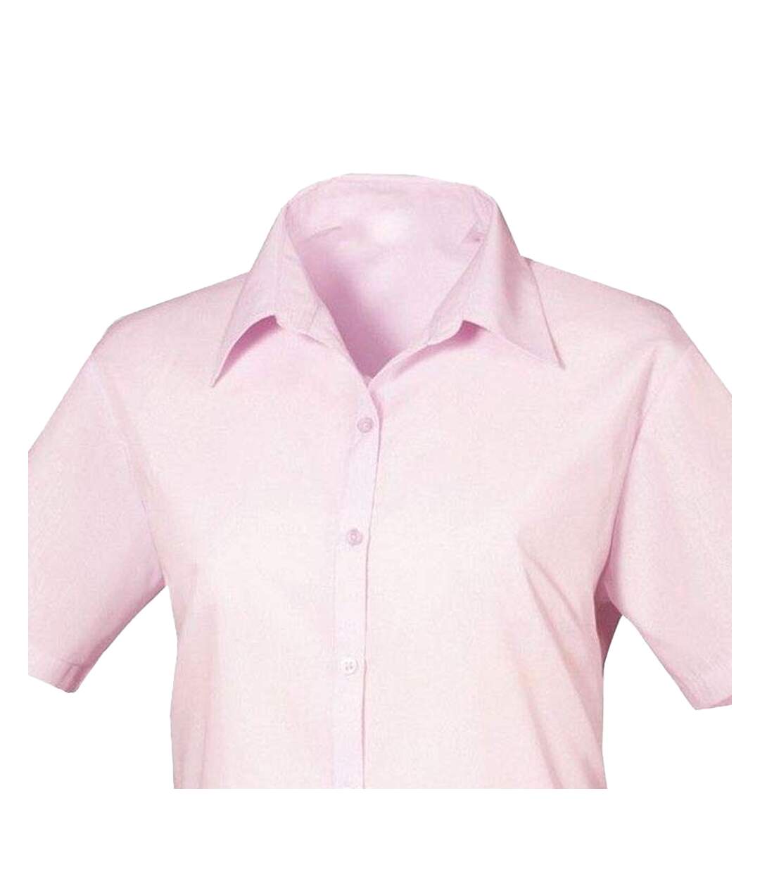 Womens/ladies poplin short-sleeved blouse pink Premier