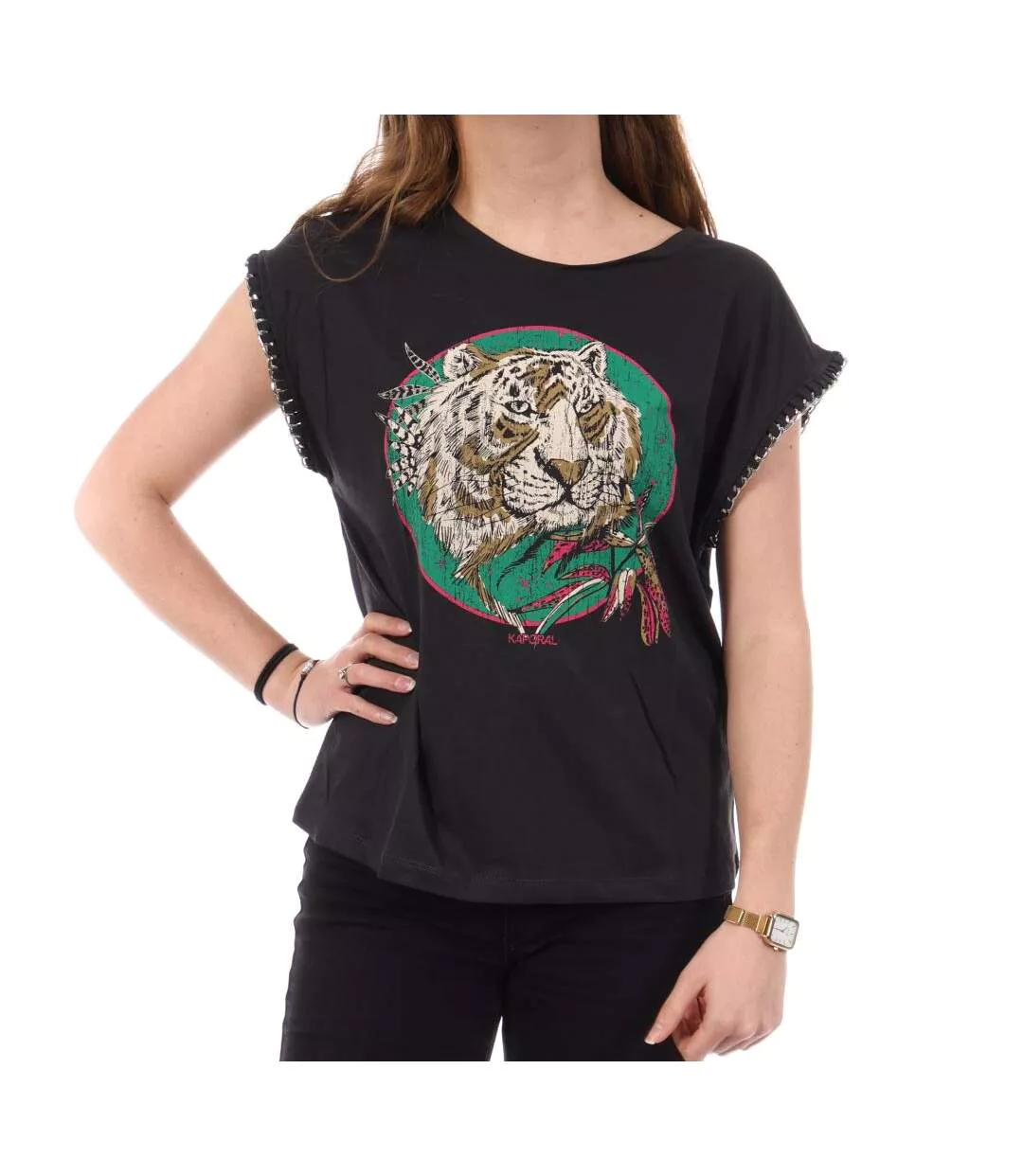 T-Shirt noir femme kaporal jojo-1
