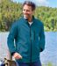 Men's Blue Microfleece-Lined Softshell Jacket - Water-Repellent