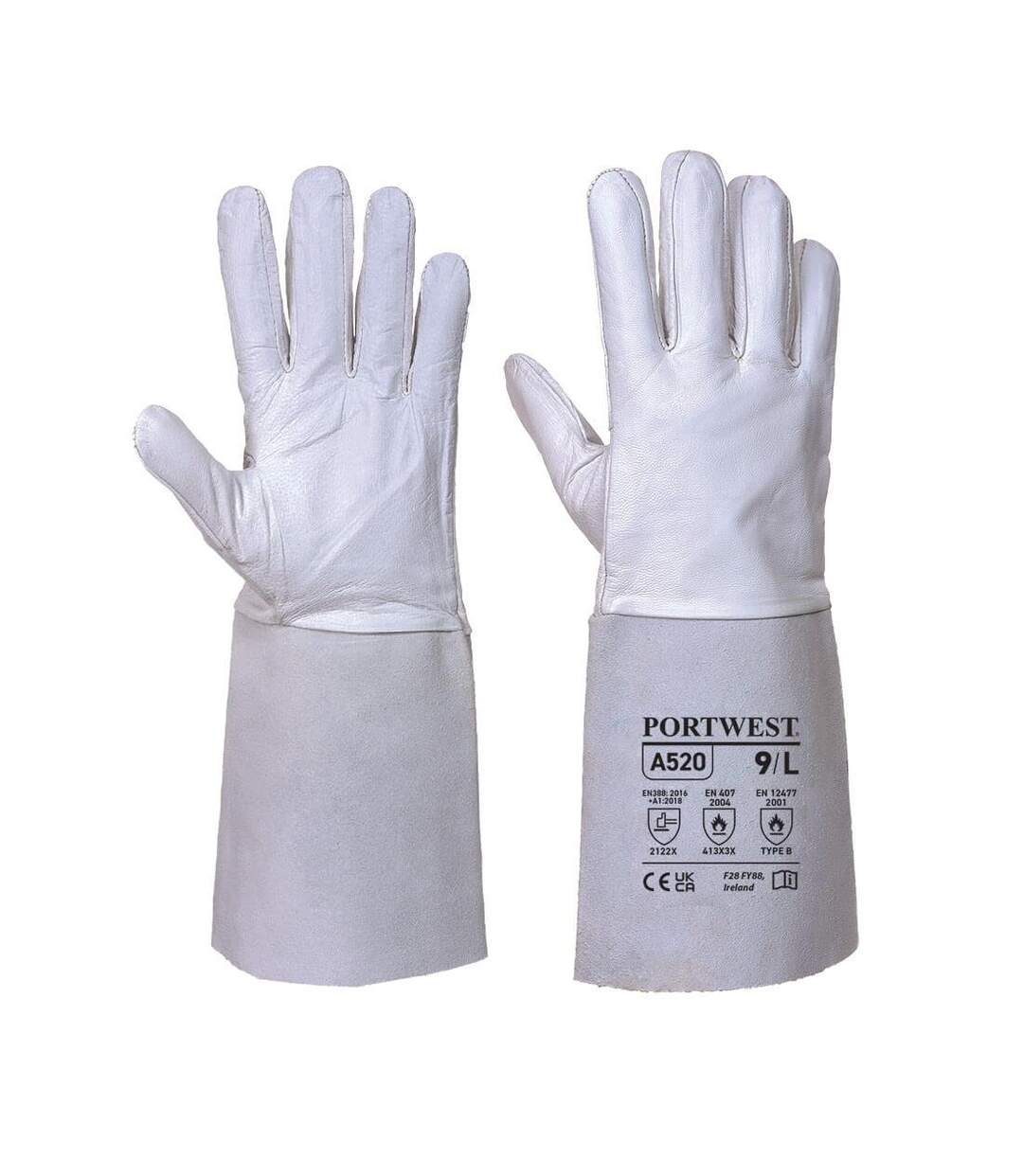 Unisex adult tig welding gauntlets l grey Portwest-1