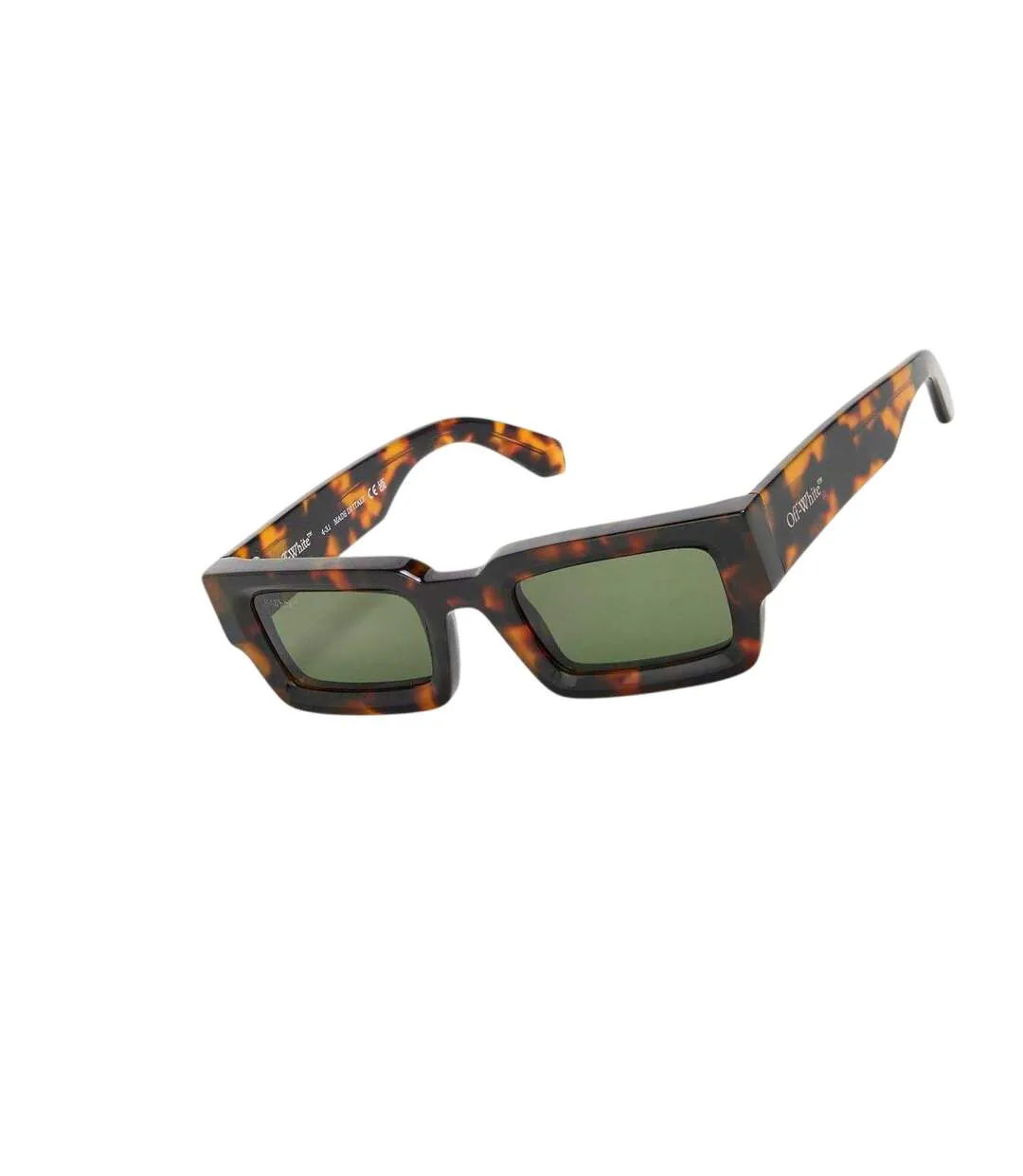 Lunettes De Soleil Motif/style Rectangle Lecce Taille Unique Marron Sombre Vert Off White-2