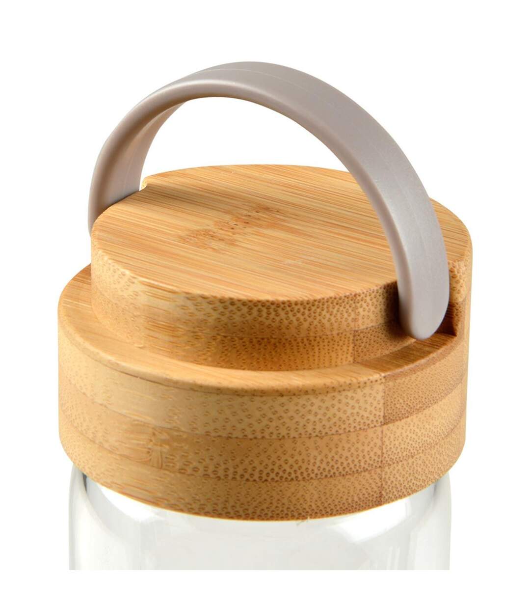 Gourde Bouteille en Verre Silicone 0,6L Taupe-3