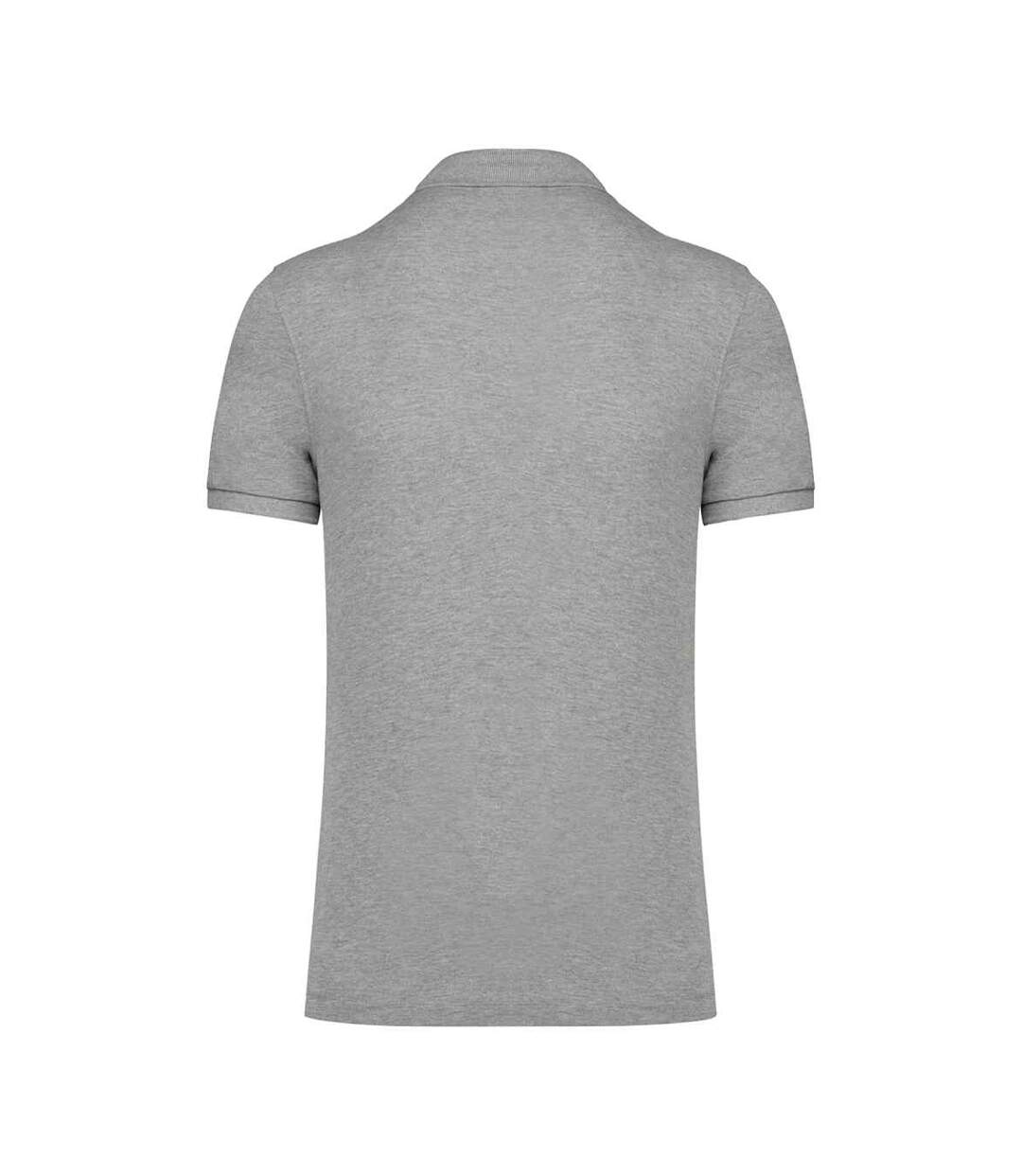 Mens Pique Polo Shirt Moon Grey Heather Native Spirit-2