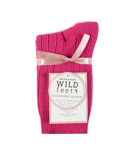 Lot de 2 chaussettes de lit en cachemire doux et chaud pour femme