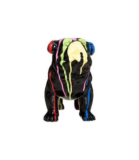 Statuette Déco Chien Peint 25cm Noir